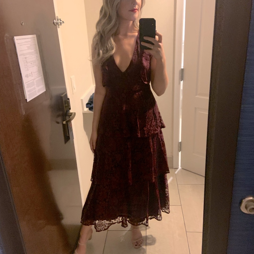 Molinetto Layered Midi Maxi Lace Dress